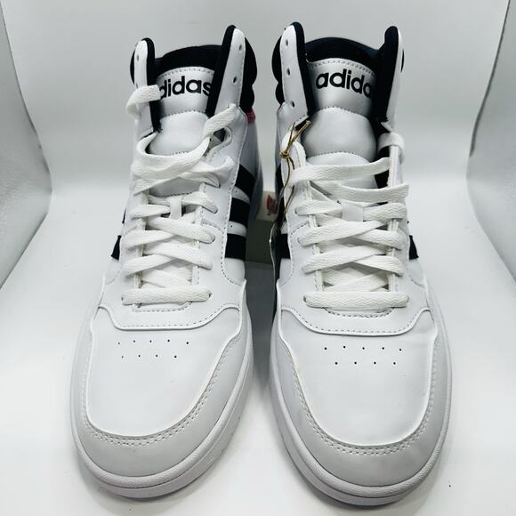Adidas Hoops 3.0 Mid White Black Womens Size 9 Basketball Sneakers GW5455 - Picture 3 of 8
